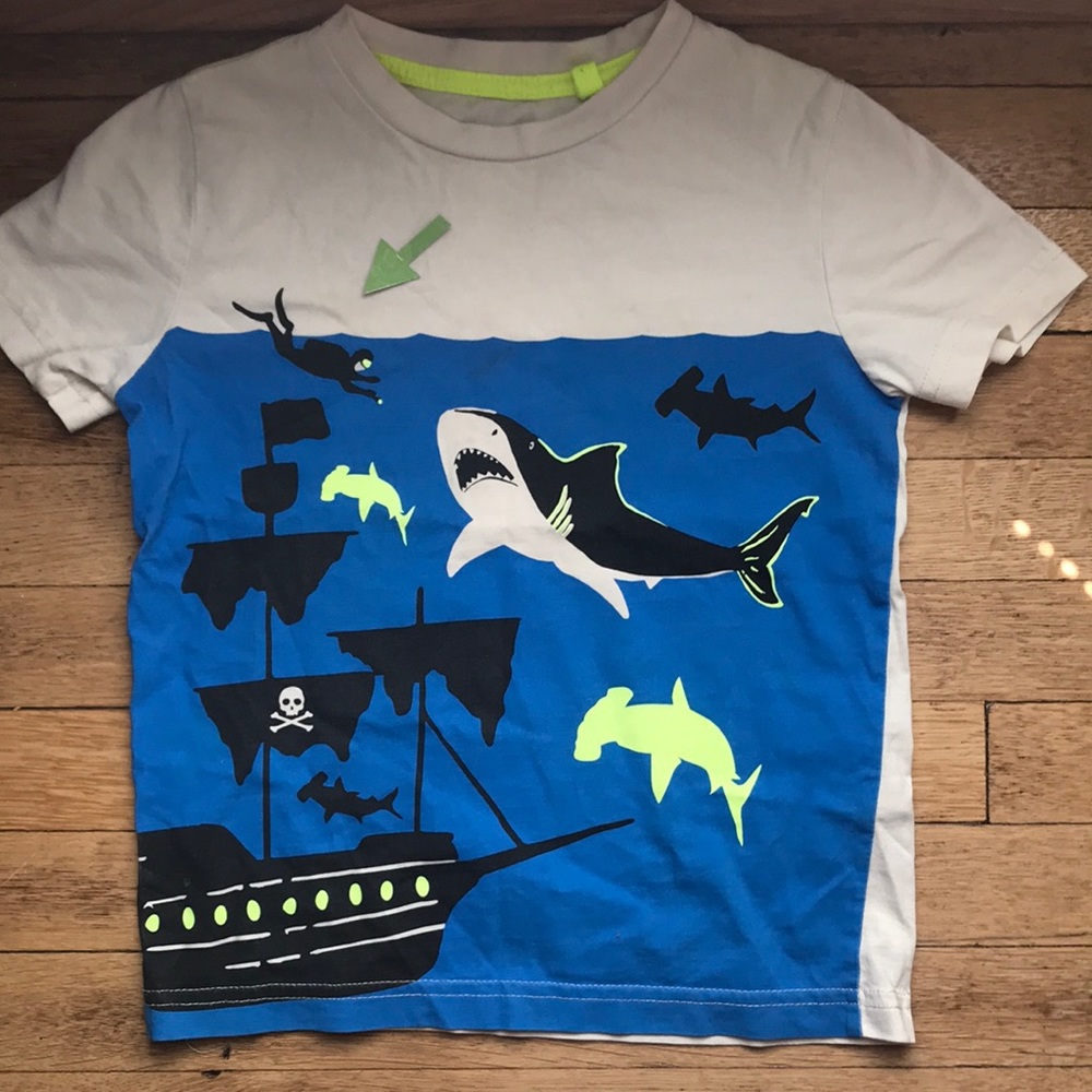 Glow in the dark, Sunken pirate/ shark t